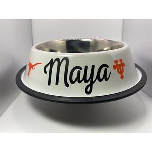 Texas Longhorns Pet Dog Food Water Bowl PERSONALIZED  Nonslip 32 oz 2